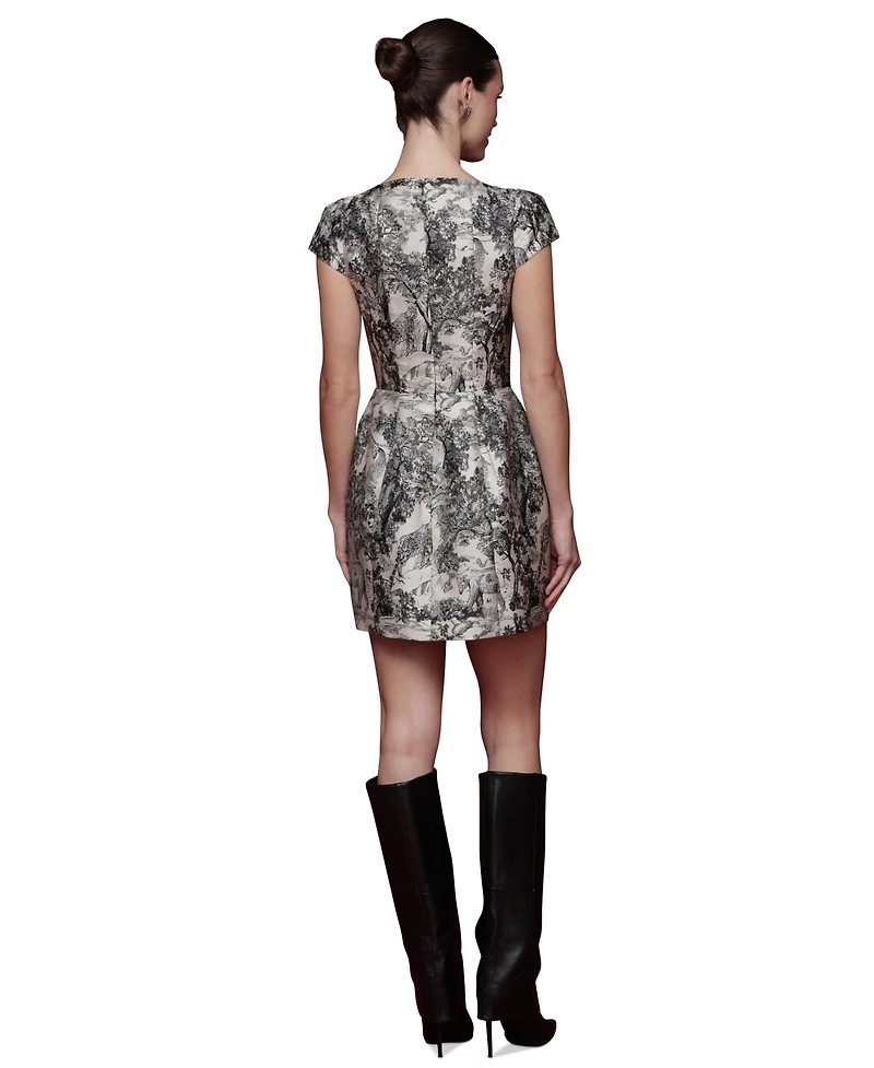 Avec Les Filles Women's Cap-Sleeve Mini Dress