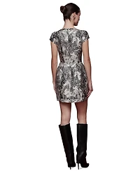 Avec Les Filles Women's Cap-Sleeve Mini Dress