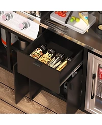 Homsee 8x5 Ft Galvanized Steel Frame Stainless Steel Tabletop Cedar Roof Outdoor Bar