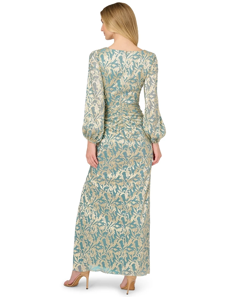 Adrianna Papell Women's Metallic Crinkle Dress