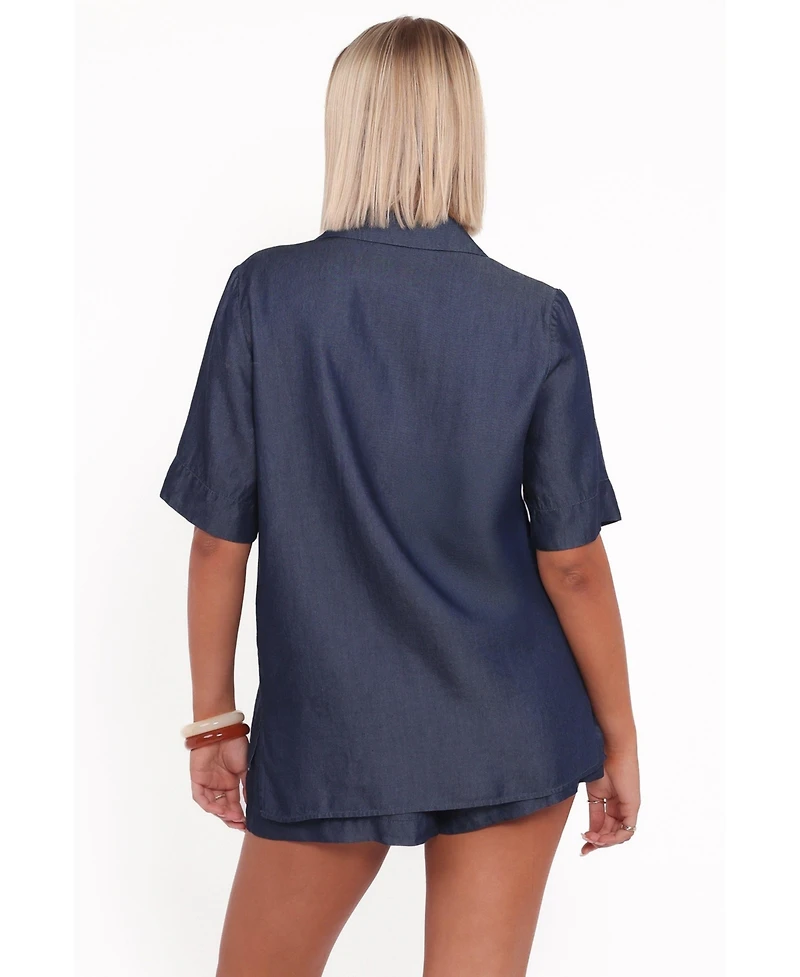 Petal and Pup Women's Aaliyah Chambray Shorts - Dark Wash