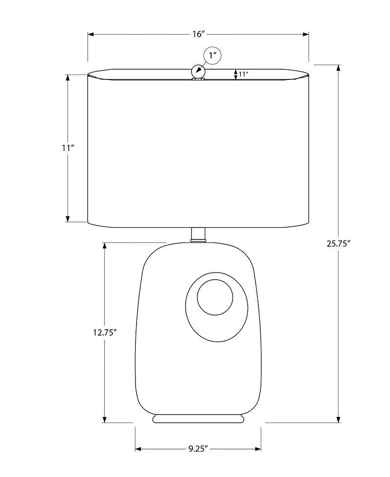 Monarch Specialties Lighting 26" Ceramic Table Lamp