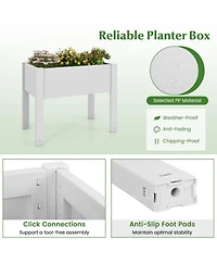 Sugift 53-l Raised Bed Grow Box Self-Watering Planter Box Stand with Water Level Monitor