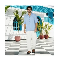 Campus Sutra Men's Powder Blue Unbalanced-Ridge Oversized Shirt