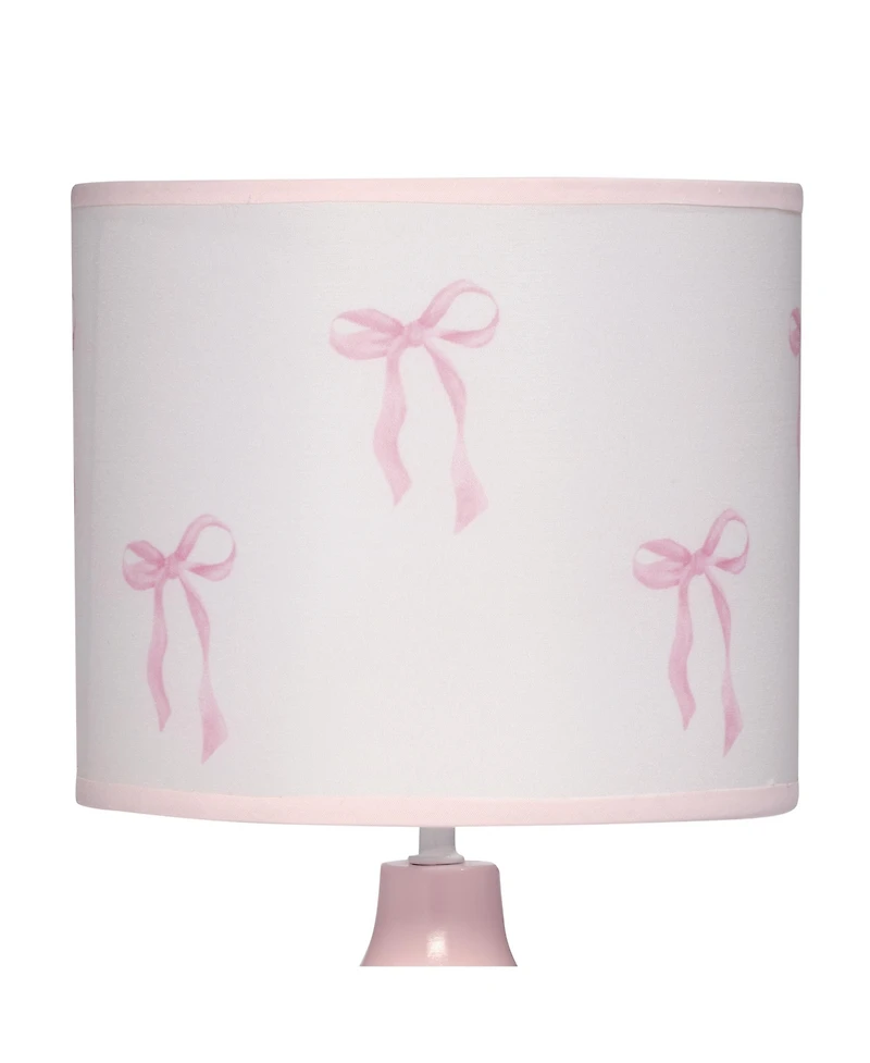 Lambs & Ivy Coquette Floral Aesthetic Pink Bows Lamp with Shade