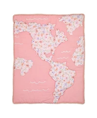 Lambs & Ivy Girls Rule the World Pink Floral 4-Piece Baby Crib Bedding Set