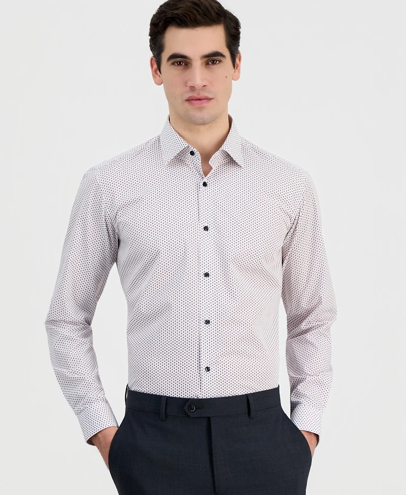 Men's Modern-Fit Circle Print Dress Shirt