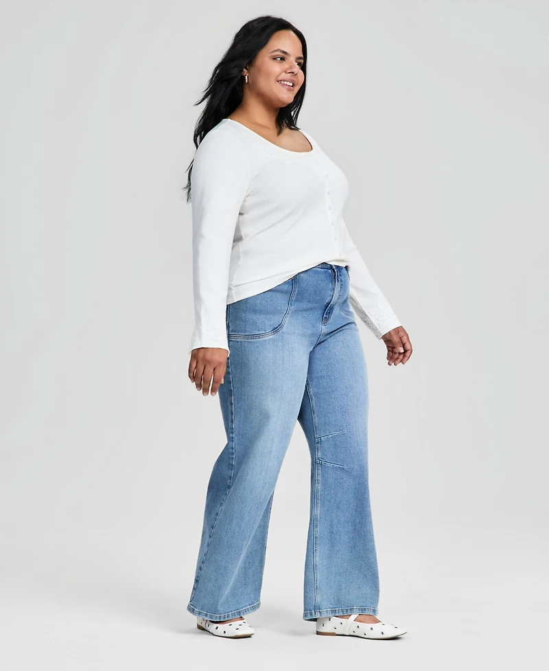 And Now This Trendy Plus Lace Trim Cardigan, Macy's Exclusive