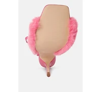 tarantino faux fur stiletto sandals