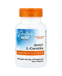 Doctor's Best Acetyl-l-Carnitine 1 000 mg - 60 Veggie Caps (500 mg per Capsule)