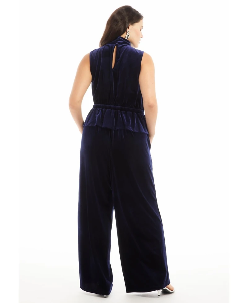 June & Vie Women's + Velvet Wide-Leg Pants