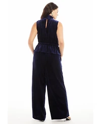 June & Vie Women's + Velvet Wide-Leg Pants