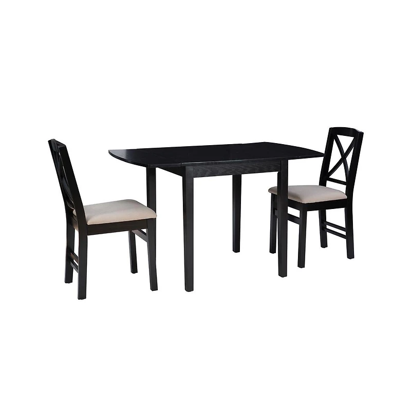 Torino 3Pc Drop Leaf Dining Set Black