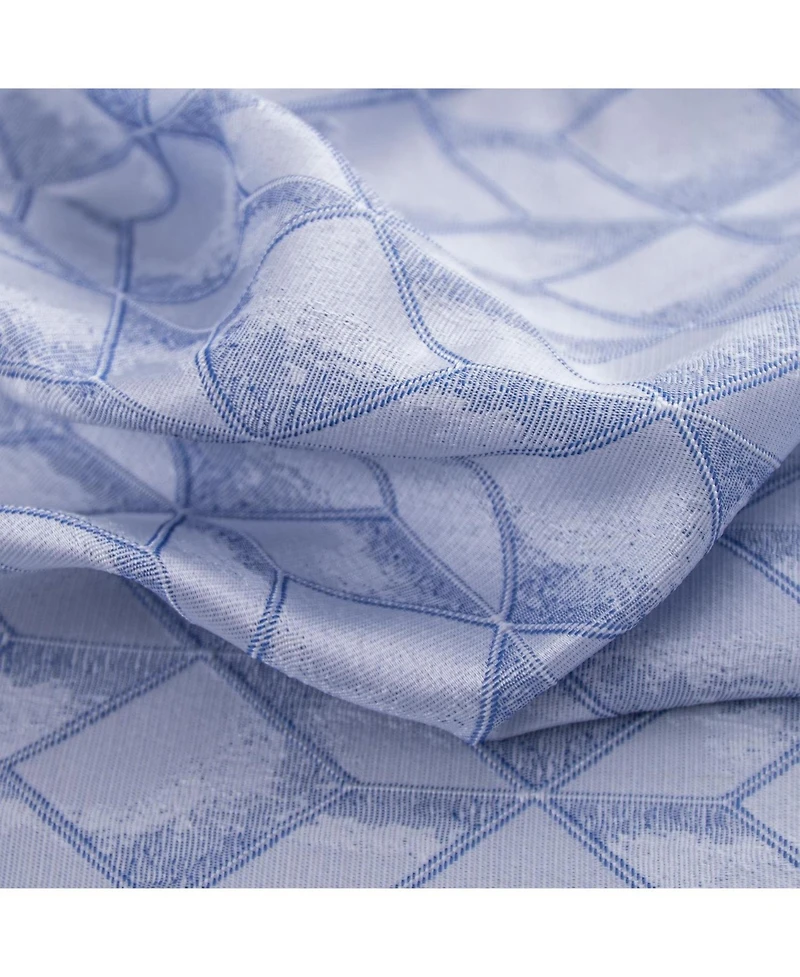 Rt Designer Collection Cubix Jacquard Grommet Luxurious Modern Design Curtain Panel 54" x 84" Blue