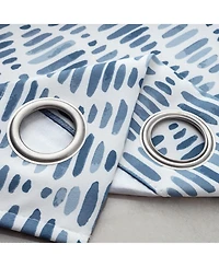 Rt Designer Collection Justice Printed Blackout Luxurious Decorative Grommet Curtain Panel 54" x Blue