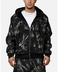 mnml Men's Double Denim Hood Bomb Jacket