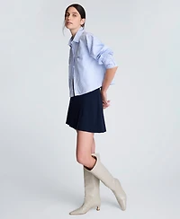 Kenneth Cole Women's Striped Boxy Cropped Top