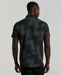 Perry Ellis Men's Slim-Fit Linear Geo Print Stretch Shirt