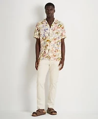 Scotch Soda Mens Printed Short Sleeve T Shirt Desert White Straight Leg Pant