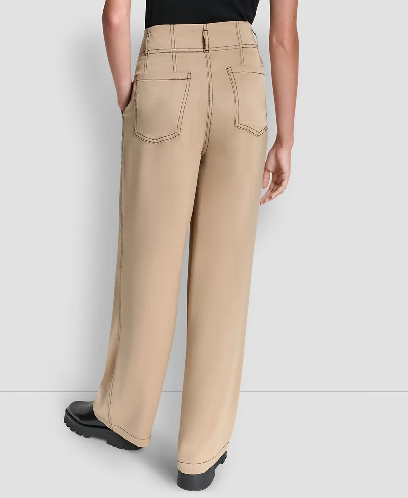 Dkny Women's Top Stitch Glazed Dressing Trousers | MainPlace Mall Dkny Women's Top Stitch Glazed Dressing Trousers | MainPlace Mall