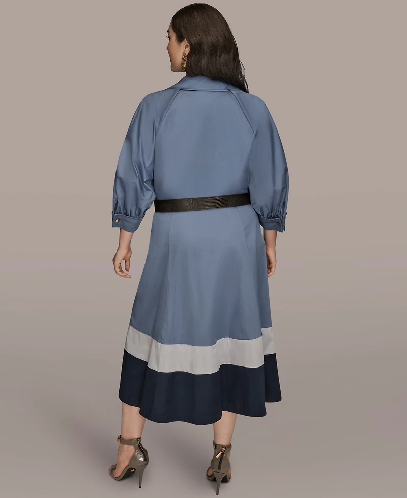 Donna Karan New York Plus Belted Shirtdress
