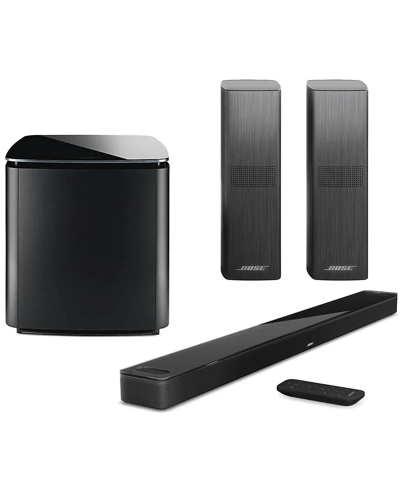 Bose Home Theater System - Bose Smart Ultra Dolby Atmos Soundbar, Bose Bass Module 700 and Bose 2X Surround Speakers 700, Black