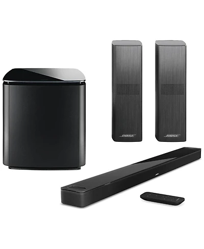 Bose Home Theater System - Bose Smart Ultra Dolby Atmos Soundbar, Bose Bass Module 700 and Bose 2X Surround Speakers 700, Black