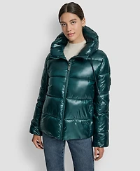 Dkny Jeans Women's Long Sleeve Quilted Puffer Jacket