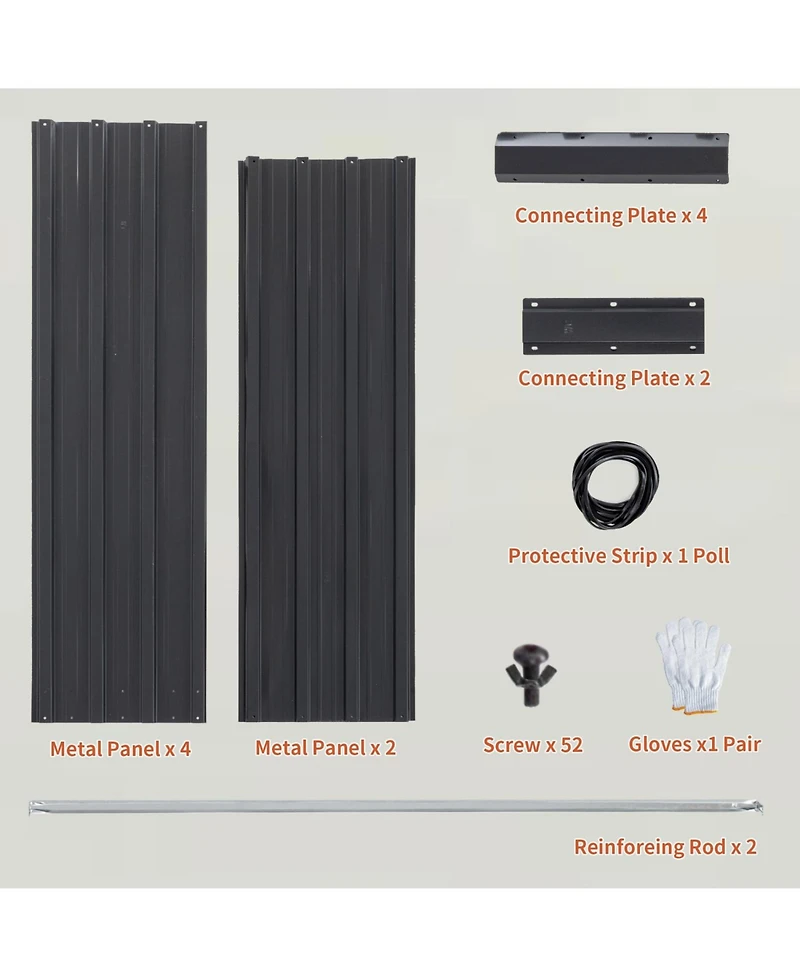 Streamdale Furniture 6x3x1 Ft Metal Raised Garden Bed