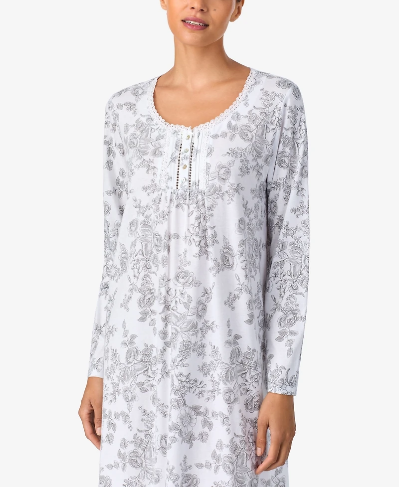 Aria Women's Brushed Cotton Long Sleeve Nightshirt