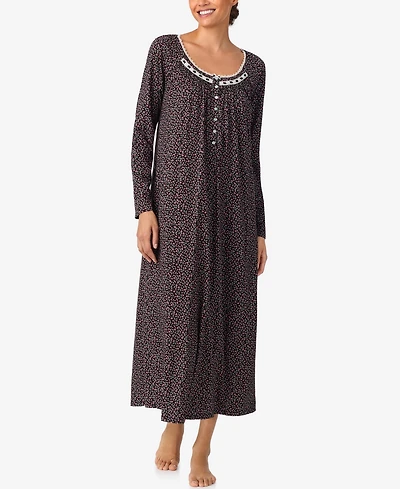 Aria Women's Long Sleeve brushed Cotton Ballet Nightgown