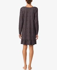 Aria Women's Brushed Long Sleeve Cotton Jersey Nightgown