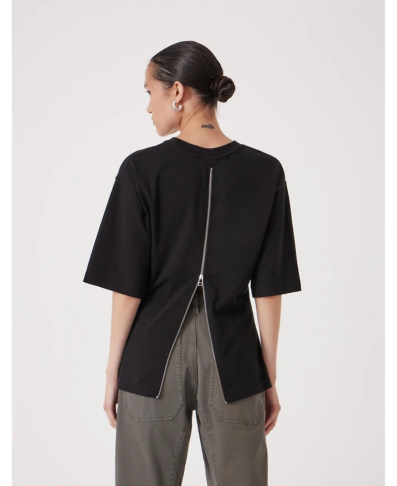 Hush Women's Zip Detail Short Sleeve T-Shirt