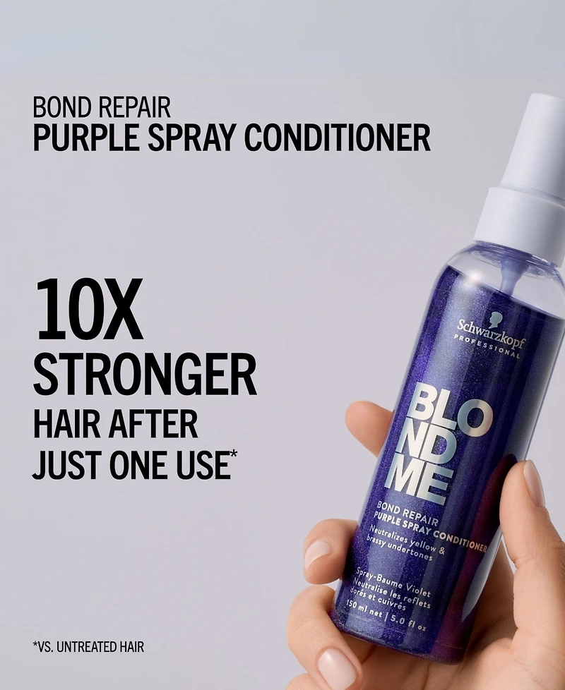 Schwarzkopf BlondMe Bond Repair Purple Spray Conditioner, 5 oz.