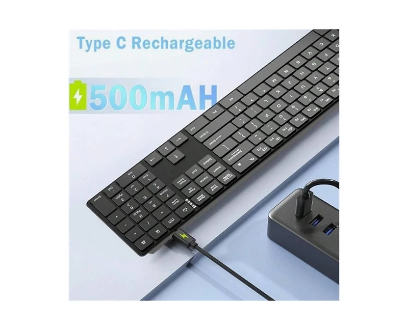 risokeys Wireless Keyboard and Mouse Combo- 2.4GHz Wireless Connection, Ultra Slim Silent Mouse and Keyboard, Adjustable 1600 Dpi, Black
