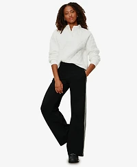 Sanctuary Women's Quilted Button Popover Pull-On Sweatshirt