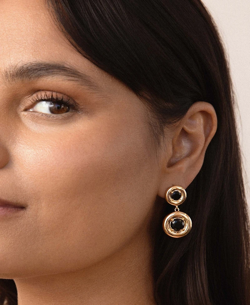 Ettika Gold Plated Orbit Crystal Earrings