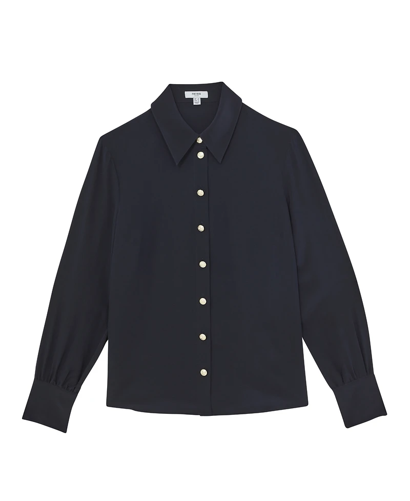 Reiss Women's Silk Embossed-Button Shirt