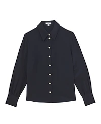 Reiss Women's Silk Embossed-Button Shirt