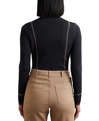 Reiss Women's Contrast-Stitch Knit Top