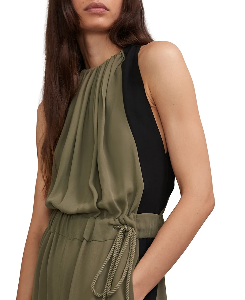 Reiss Color Block Gathered Wide-Leg Jumpsuit