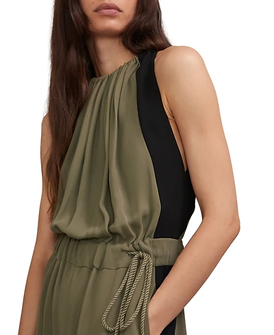 Reiss Color Block Gathered Wide-Leg Jumpsuit