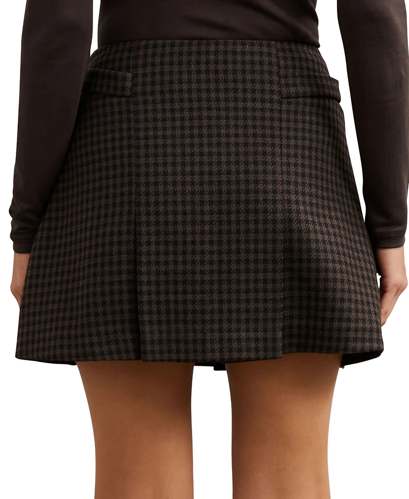 Reiss Women's Wool-Blend Check Mini Skirt