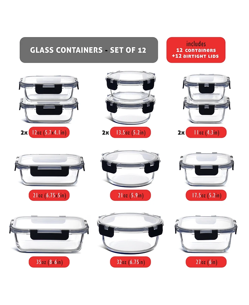 Nestl Airtight 24-Pc. Food Storage Containers Set