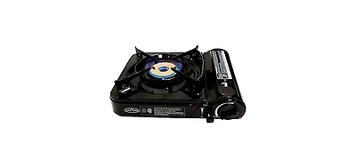 Aofar Dual Spiral Flame 11,000 Btu Portable Gas Stove with Heavy Duty Clear Carrying Case, Csa Listed , Black