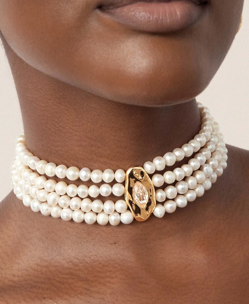 Ettika Freshwater Cultivated Pearl Luxe Choker Necklace