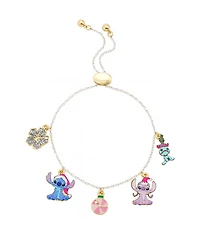 Disney Stitch and Angel Holiday Charm Adjustable Bolo Bracelet