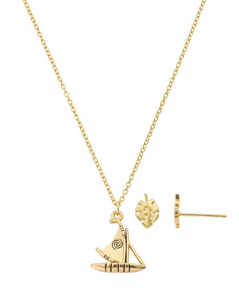 Disney Moana Canoe Pendant and Earring Set