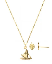 Disney Moana Canoe Pendant and Earring Set