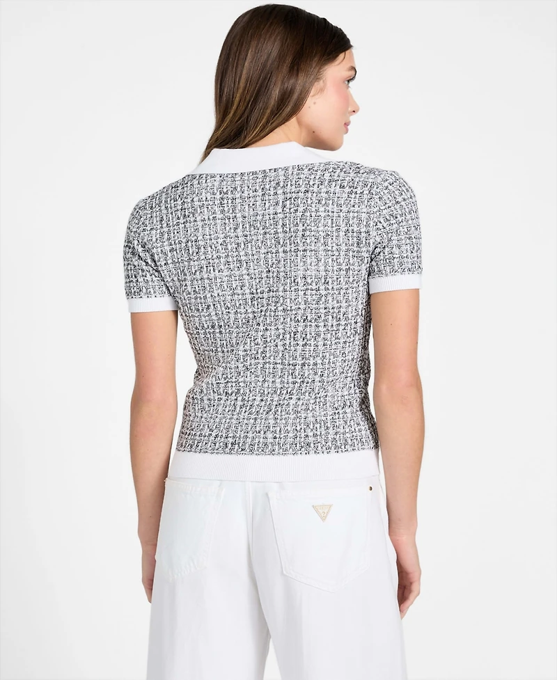 Guess Women's Short-Sleeve V-Neck Collar Annabelle Sweater